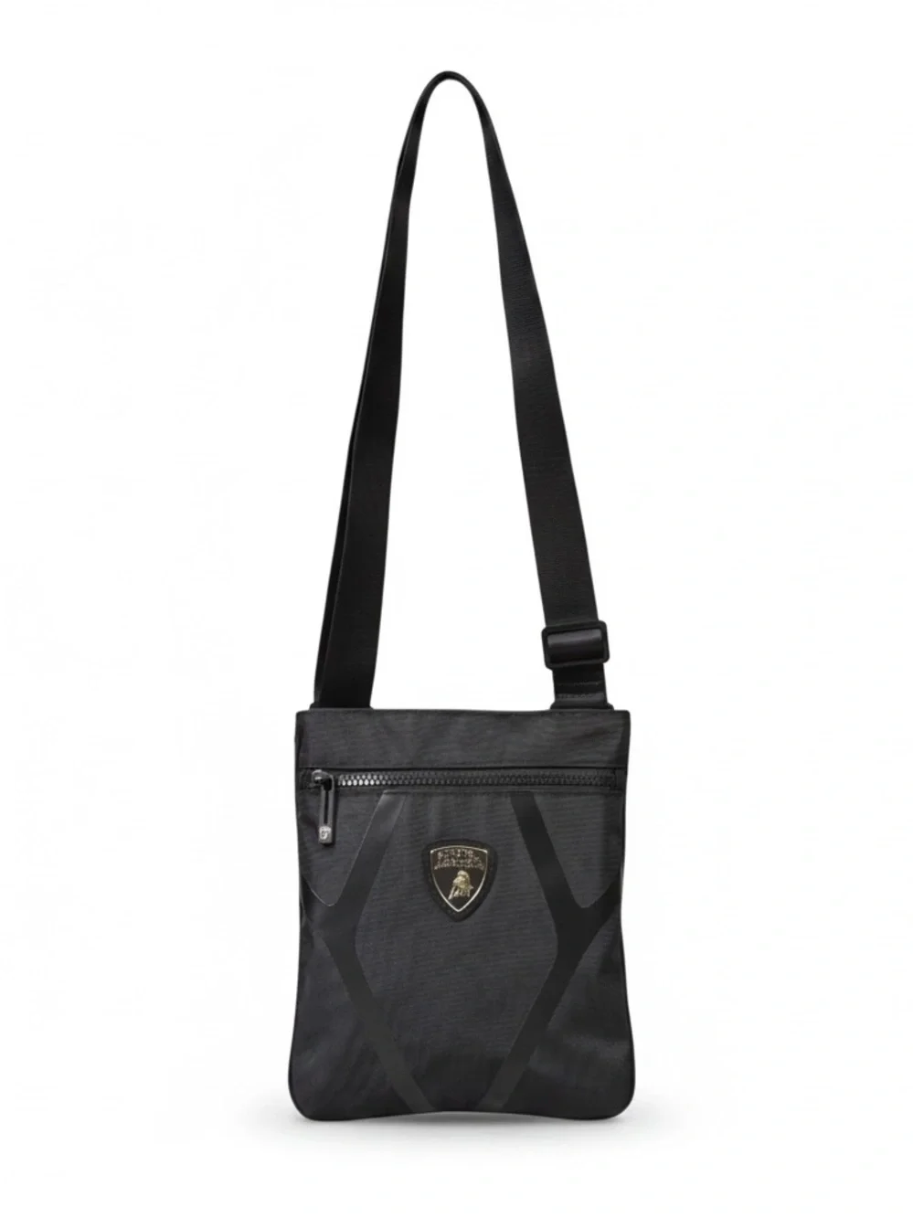 Lamborghini Black Nylon Crossbody with Metallic Shield - Picture 1 of 3